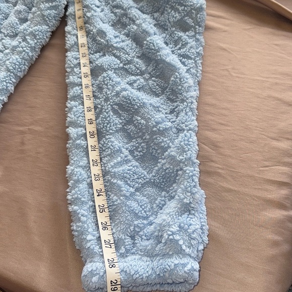 Joyspun Cozy Blue Textured Plush Pajama Lounge Set Cropped Hoodie & Joggers Sz S - Picture 9 of 14